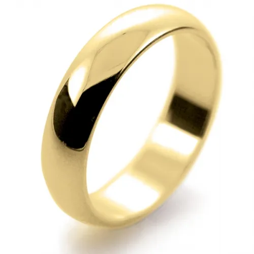 D Shape Medium - 5mm (DSM5Y) Yellow Gold Wedding Ring